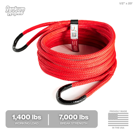 1/2" x 20' Red Kinetic Recovery Rope