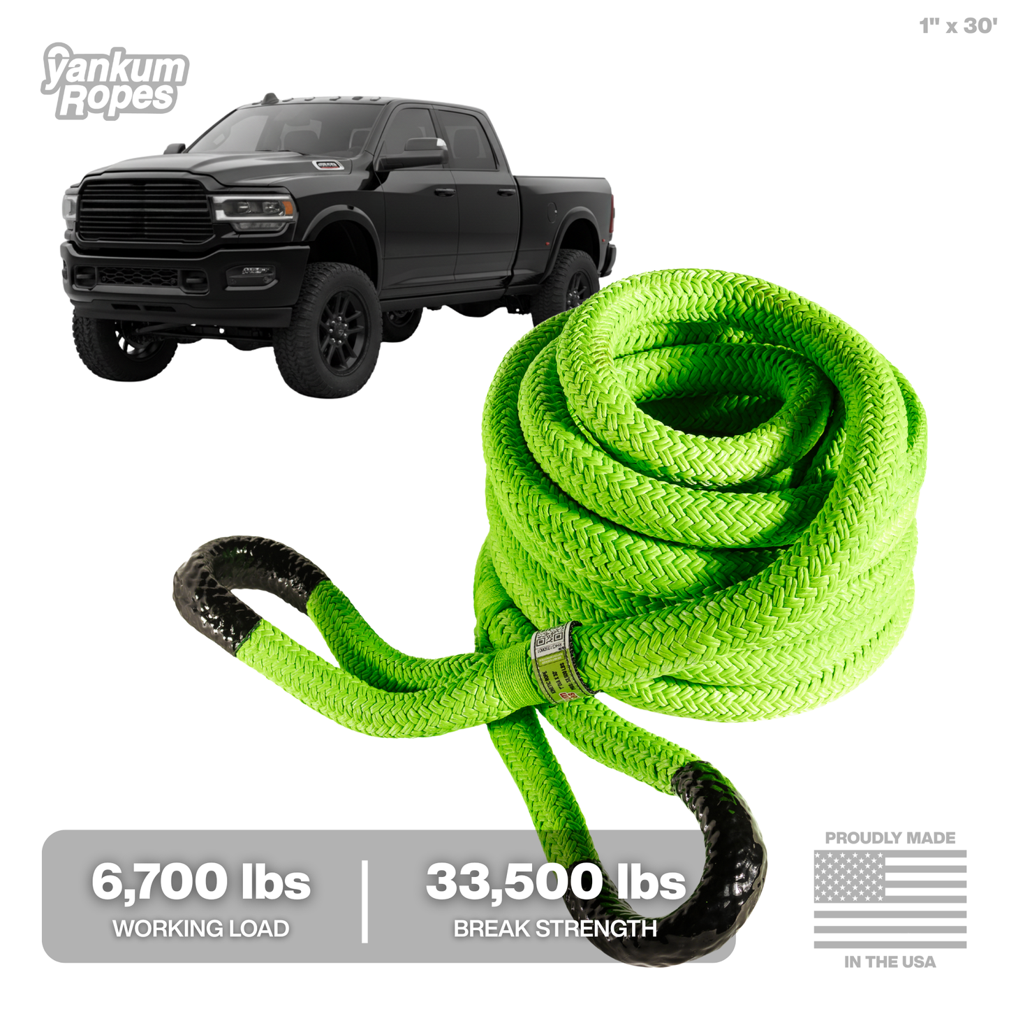 Hi-Vis Kinetic Recovery Rope