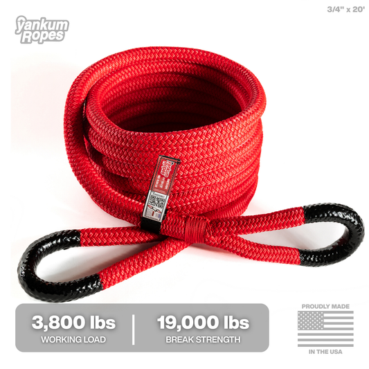 3/4" x 20' Red Kinetic Recovery Rope