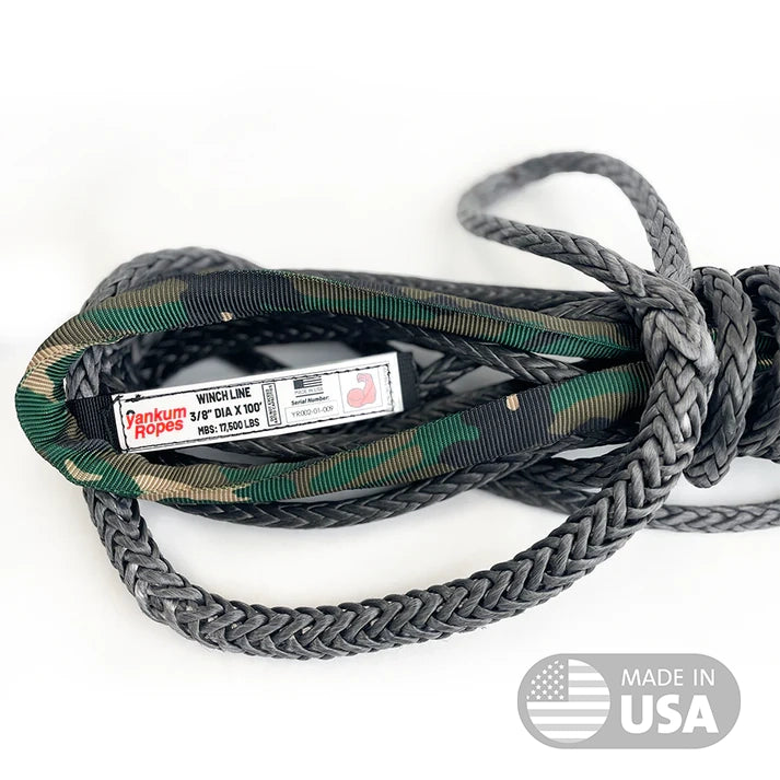 Yankum ropes winch line with camo made in usa
