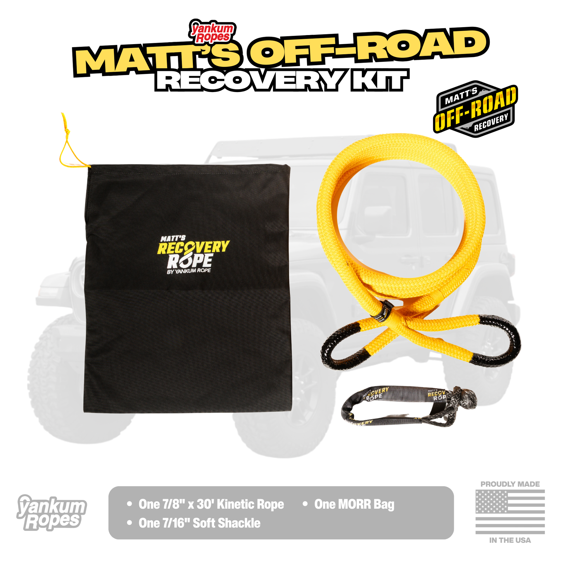 Ken様おまとめ　90G E70＆レースソングM &ループ紐ソングM PU Matt's Off-Road Recovery Kinetic Rope | Yankum Ropes