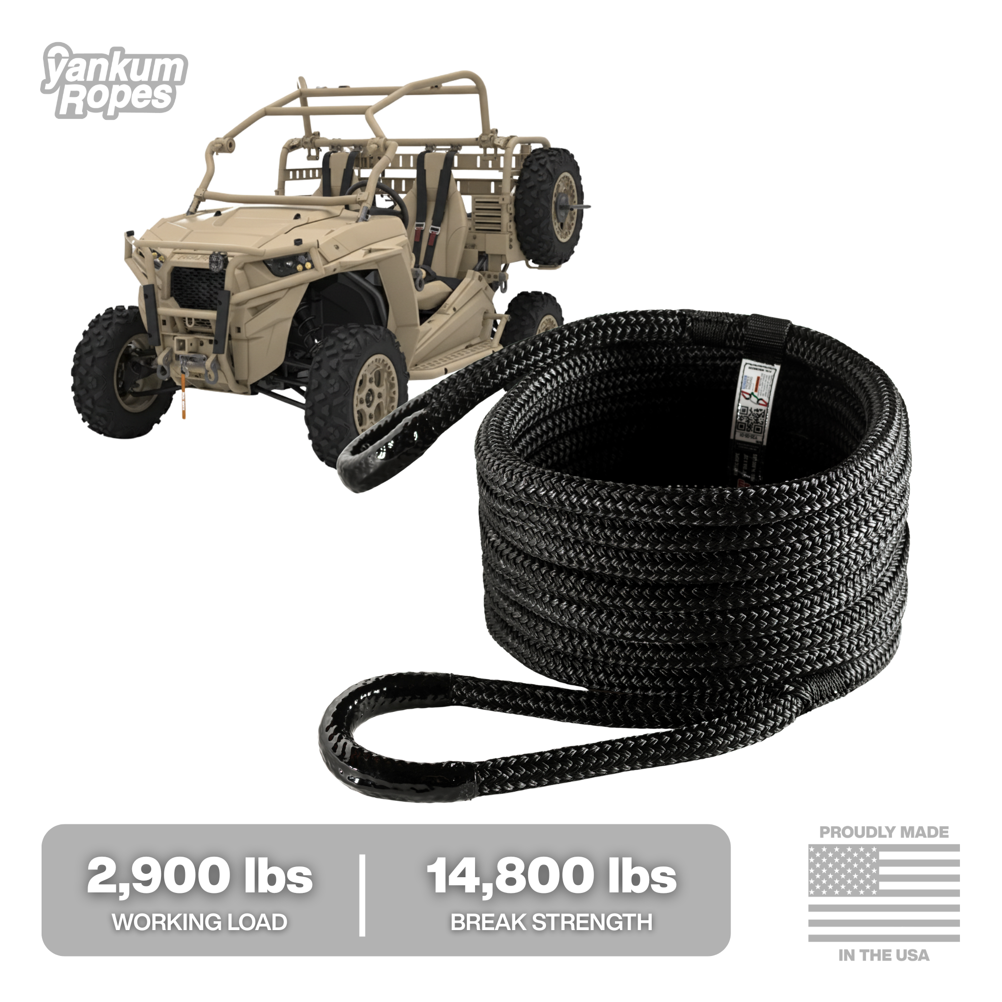Militry Rope Kinetic Recovery Rope - Military – Yankum Ropes