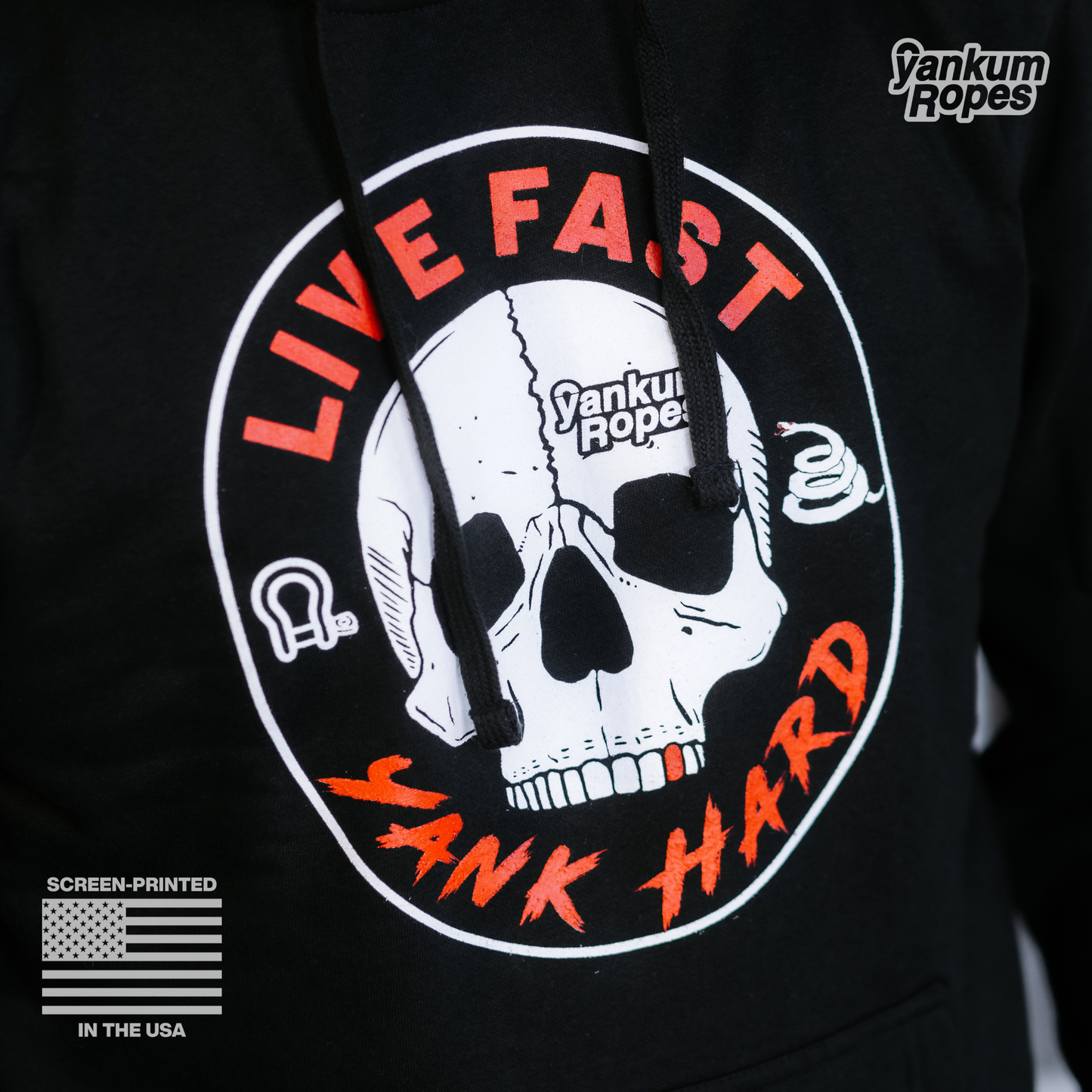 dirt road reaper hoodie print close up