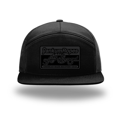 Don't tread on me black patch on Yankum black hat