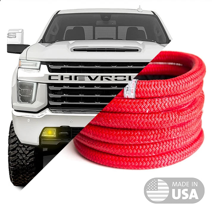 Yankum Rope 1-inch Kinetic Recovery Rope for Ford Diesel Truck made in USA