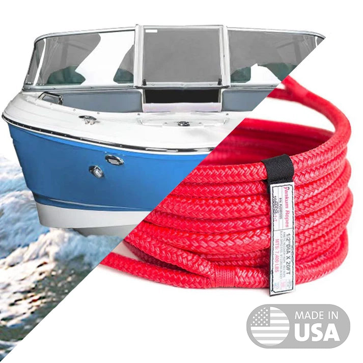 Yankum Rope 1half inch Kinetic Recovery Rope for boat made in USA