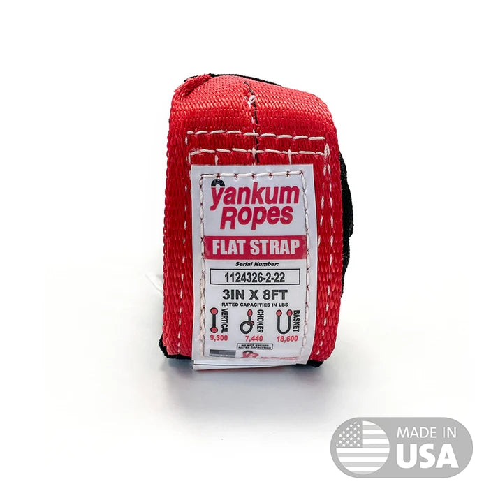 Yankum ropes red tree strap label made in usa