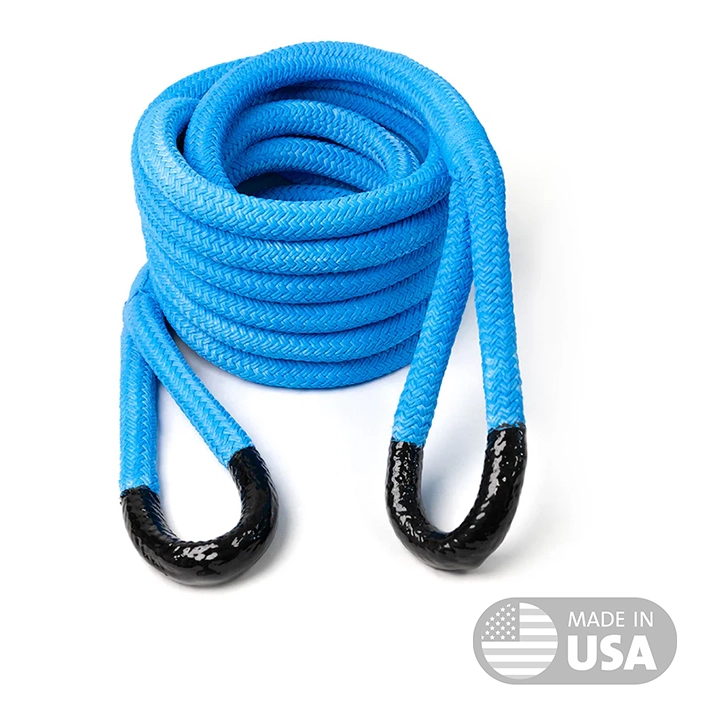 Yankum Ropes electric blue kinetic recovery rope with Blackeye2 made in USA