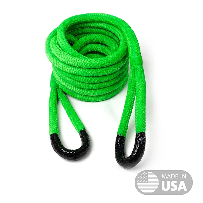 Yankum Ropes electric green kinetic recovery rope with Blackeye2 made in USA