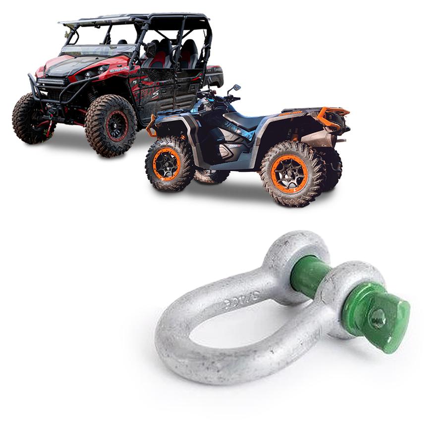 1/2 inch Yankum Ropes Green Pin Shackle for ATV and SXS recovery