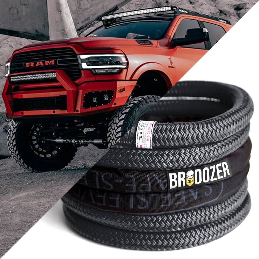 BRODOZER Recovery Rope [WLL 6,700 - 11,200 lbs][MBS 33,500 lbs]